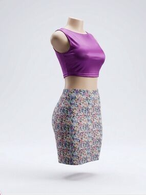 Floral Print Pencil Skirt in Multicolor